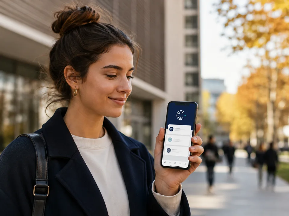 A holder views their digital credentials in their wallet.